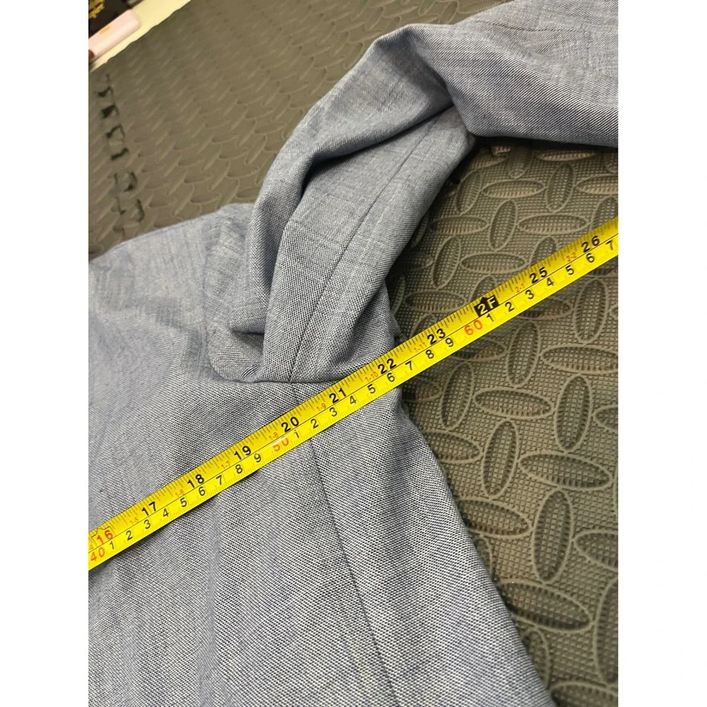 NWT MM LaFleur Nicky 1.0 Jacket Women L Indigo White Sharkskin Cropped Blazer - Picture 8 of 13